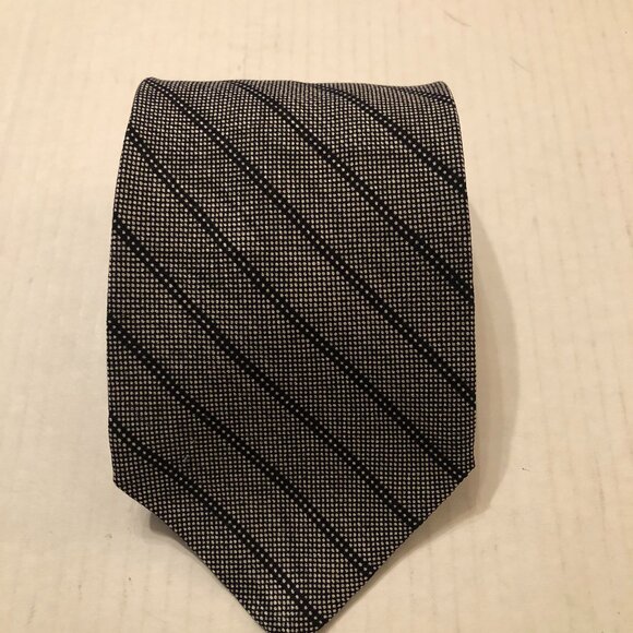 BRIONI men's new gray 100%silk tie 4